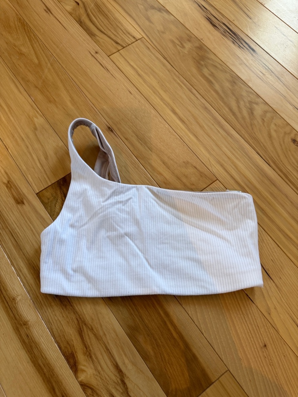 lululemon athletica One-Shoulder Ribbed Sports Bra in White